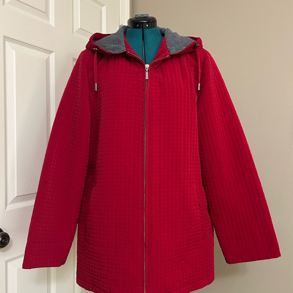 Kristen Blake Red and Gray Jacket